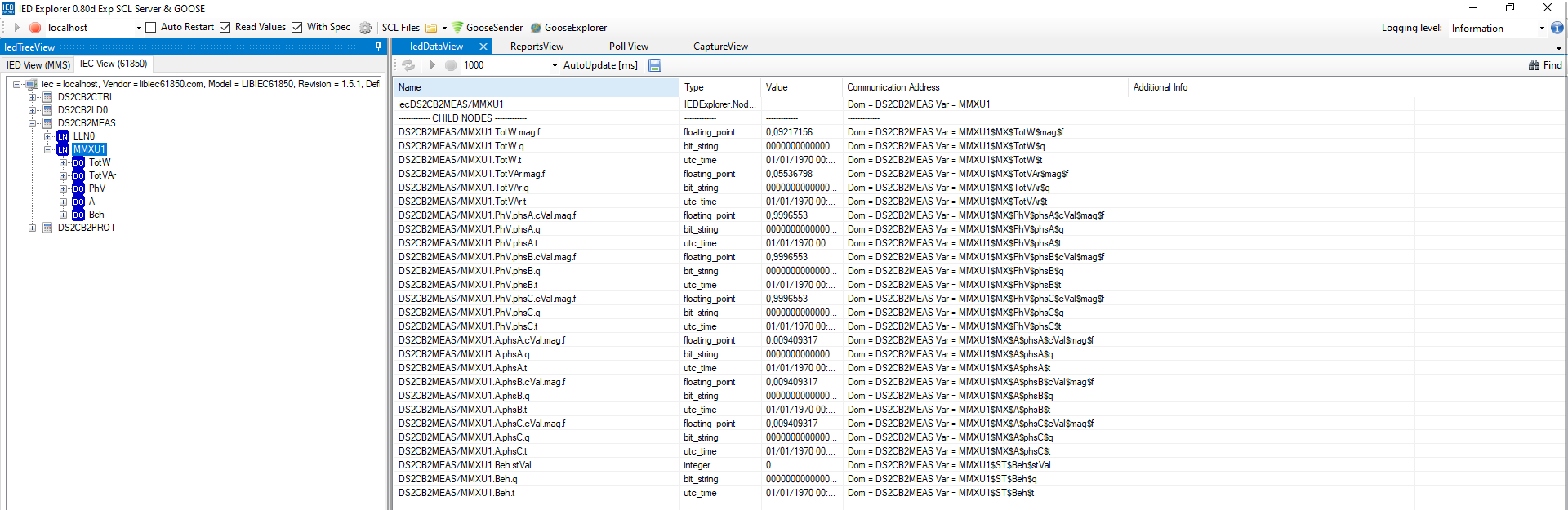 IED Explorer query current